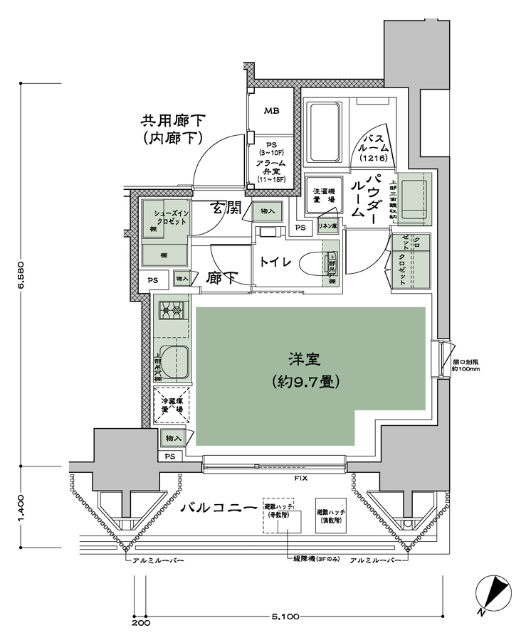 1R間取り図